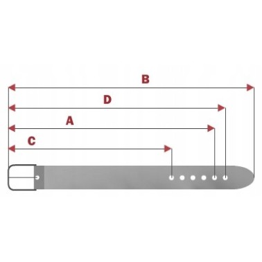 PASEK KLASYCZNY CZARNY SKÓRZANY - 100 CM